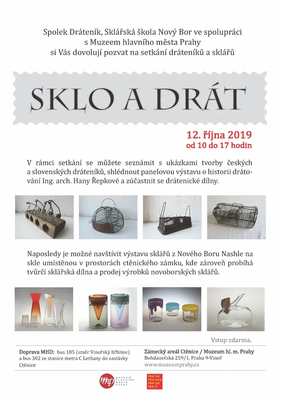 Sklo a drát na zámku a kočárovně ve Ctěnicích