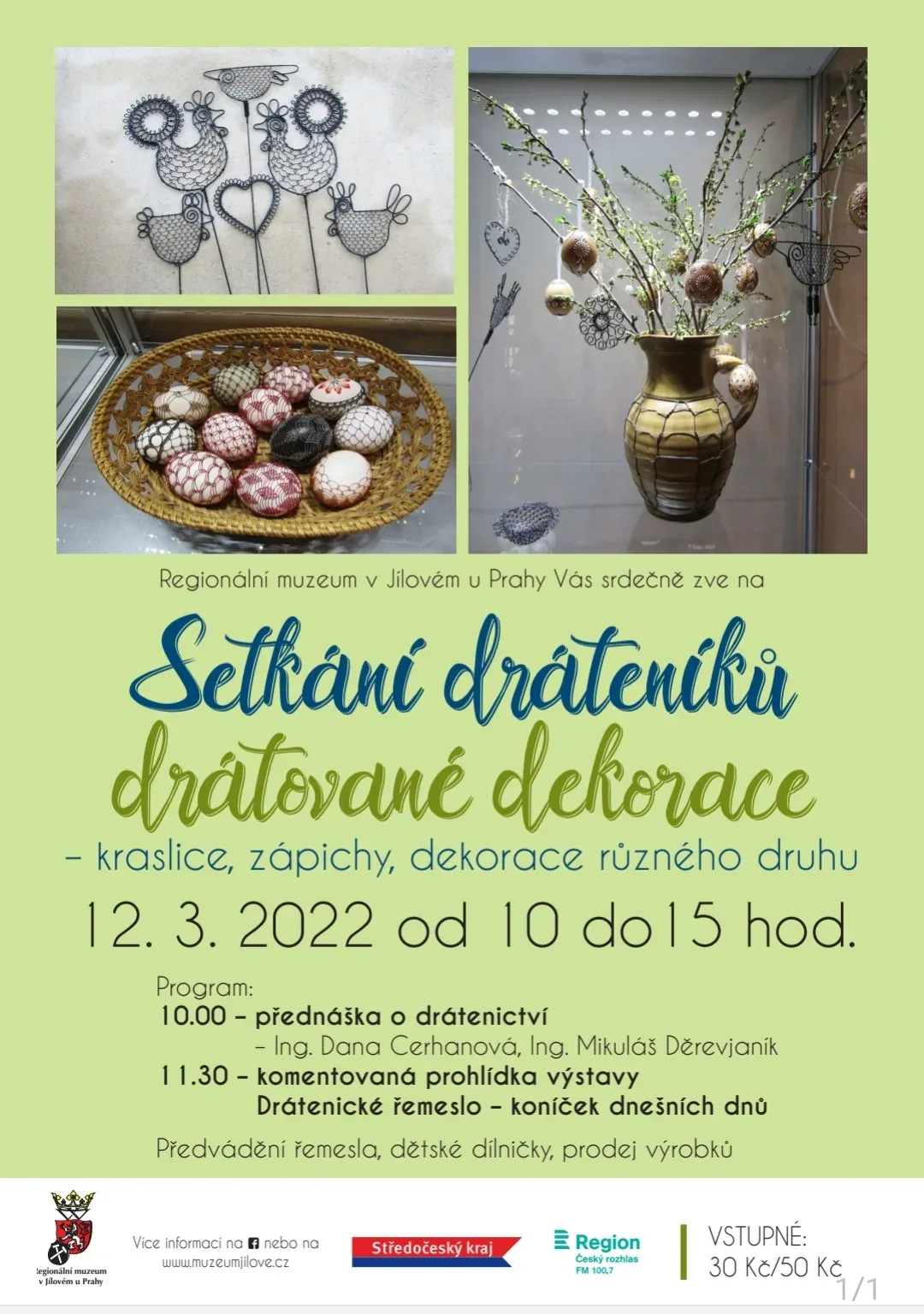 setkání drátenic a dráteníků v Regionálním muzeu v Jílovém u Prahy